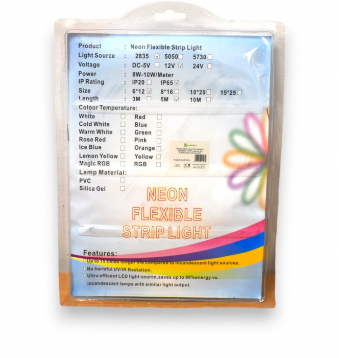 Banda led tip neon Flex albastru silicon SMD2835 Lungime 5m [3]