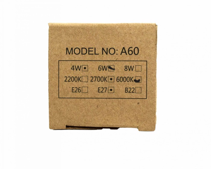 Bec A60 E27 Filament 6W Lumina Rece - Imagine produs en-gros [3]
