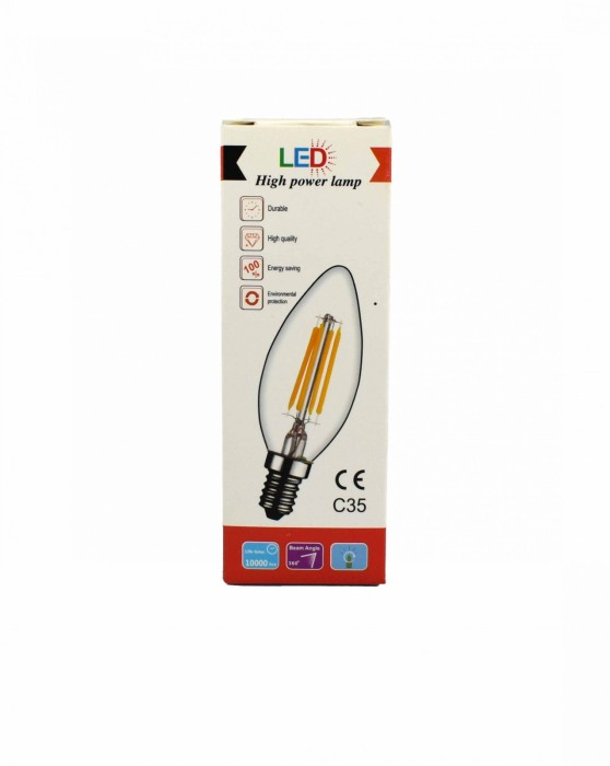 Bec C35 E14 6W Filament Lumina Rece - Imagine produs en-gros [2]