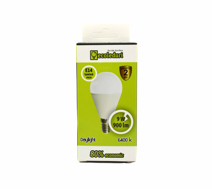 Bec E14 9W Sferic G45 Ecoled 6400K [2]