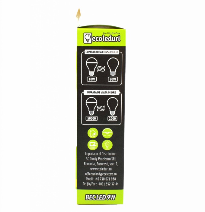 Bec E14 Tip Flacara Ecoled 3500K - Imagine produs en-gros [4]