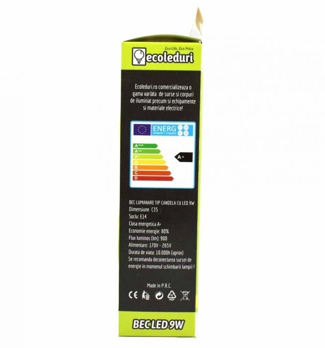 Bec E14 Tip Flacara Ecoled 3500K - Imagine produs en-gros [3]