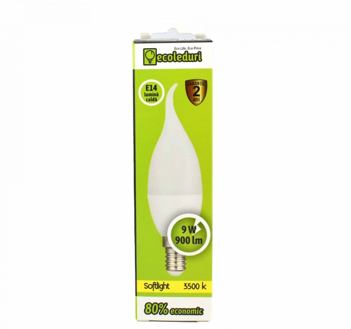 Bec E14 Tip Flacara Ecoled 3500K - Imagine produs en-gros [2]
