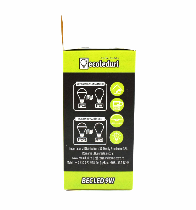 Bec E27 9W Sferic G45 Ecoled 6400K [4]