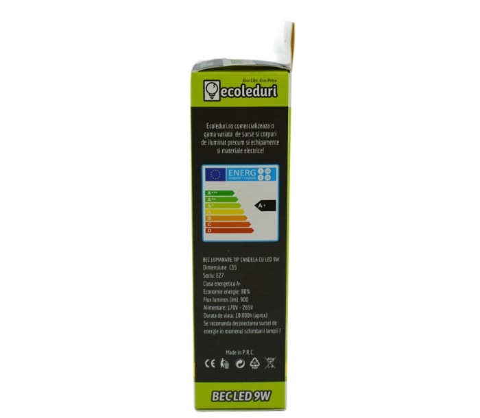 BEC E27 TIP FLACARA  ECOLED 3500K +TAX VERD - Imagine produs en-gros [3]