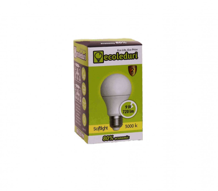 Bec LED E27 9W 3500K Ecoleduri [2]
