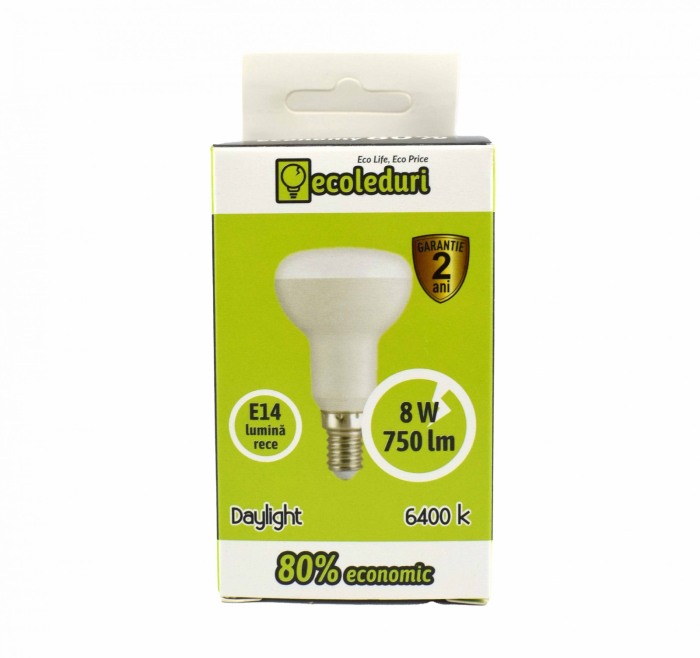 Bec R50 E14 8W Ecoled 6400k - Imagine produs en-gros [2]