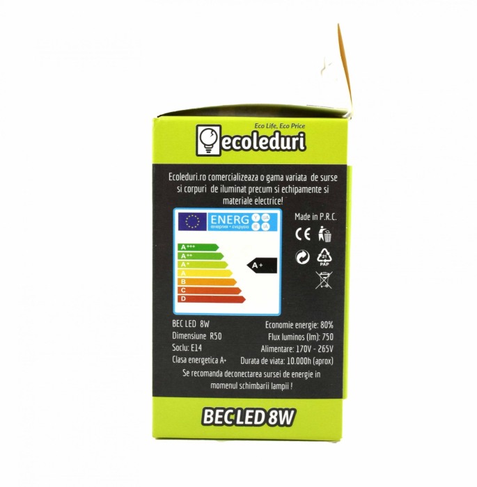 Bec R50 E14 8W Ecoled 6400k - Imagine produs en-gros [3]
