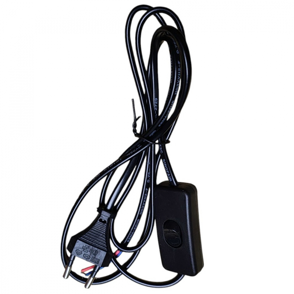Cablu Alimentare 220V cu Întrerupător, Stecher Plat, 1.5m, 2 Fire – Ideal pentru Lămpi si Proiecte DIY [2]