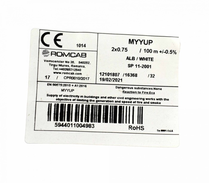 Cablu Myyup 2X0.75 ROCAB pret pe m rola de 100 m - Imagine produs en-gros [2]