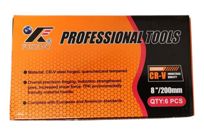 Clește cu cioc ascuțit 8” (205 mm), ergonomic, portocaliu/gri,ecoleduri [5]