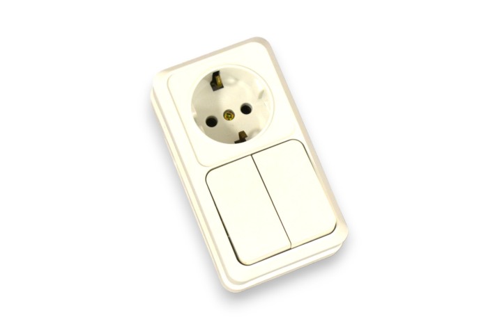 Comutator cu priza pe tencuiala YW-18046 - Imagine produs en-gros [3]