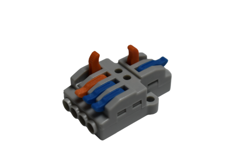 Conector electric tip Wago 2 intrări 4 ieșiri cu pârghii rapide pentru distribuție [2]
