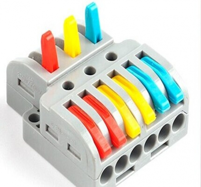 Conector cablu tip wago electric  3 intrari- 6 ieșiri .Reglete  3 intrari 6 ieșiri [5]