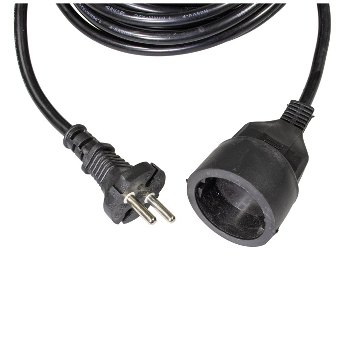 Cordon 15M prelungitor cupla si stecher cauciuc , cablu negru 2x1 - Imagine produs en-gros [2]