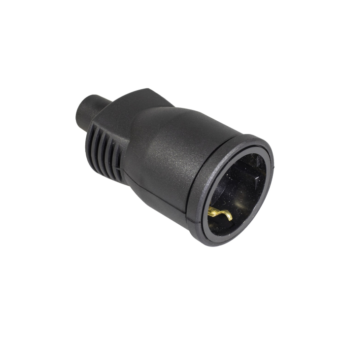 Cupla cauciuc Atra , IP44, neagra, cu contact protectie, 16 A, 250 V [3]