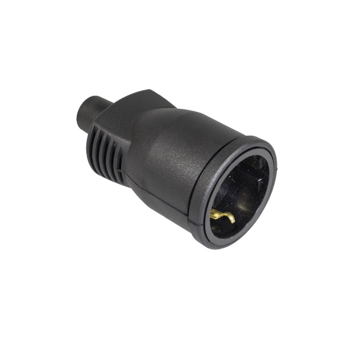 Cupla cauciuc Atra , IP44, neagra, cu contact protectie, 16 A, 250 V - Imagine produs en-gros [2]