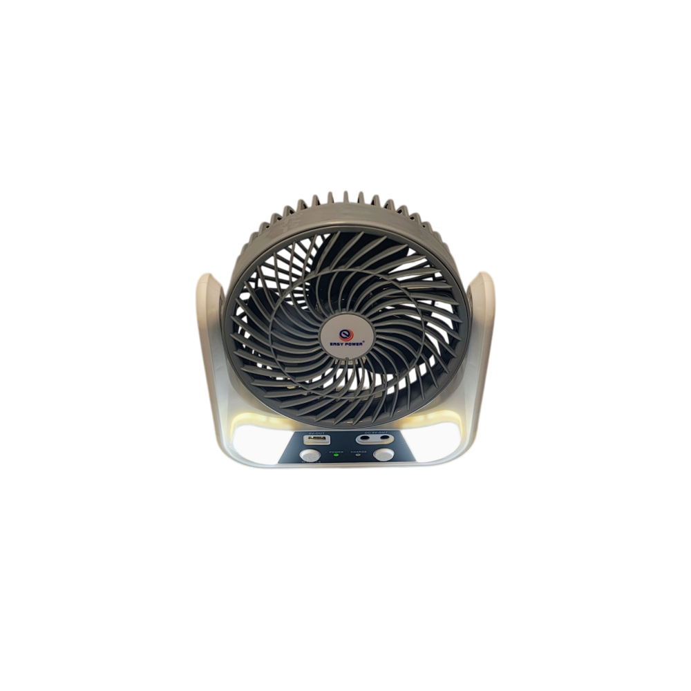 Ventilator Solar Reîncărcabil EP-606 6 Inch cu Panou Solar, 2 Becuri LED, Acumulator 3000mAh [7]
