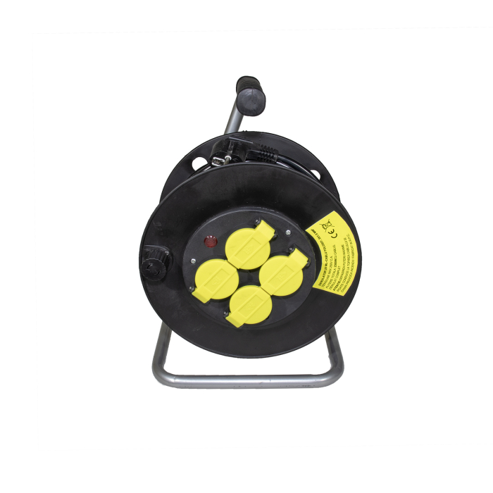 Derulator prelungitor electric 25 M pe tambur 3x1.5mm , 4 prize cu capac , protectie si impamantare [2]