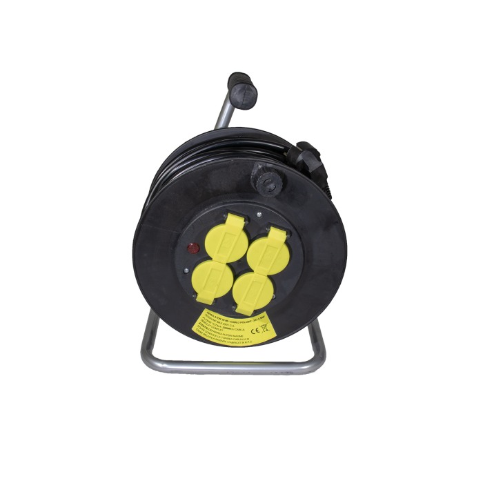 Derulator prelungitor electric 30 M pe tambur 3x1.5mm , 4 prize cu capac , protectie si impamantare - Imagine produs en-gros [3]