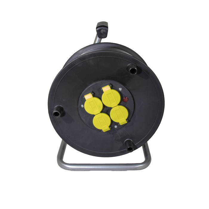 Derulator prelungitor electric 40 M pe tambur 3x1.5mm , 4 prize cu capac , protectie si impamantare [2]