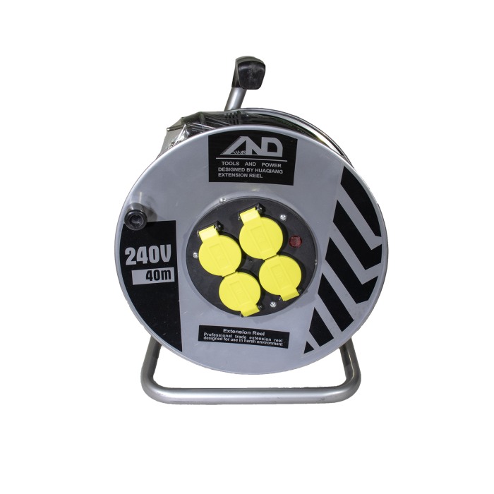 Derulator prelungitor electric 40 M pe tambur metalic 3x2.5mm , 4 prize cu protectie si impamantare - Imagine produs en-gros [2]