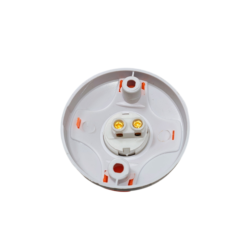 Dulie E27 Dreaptă din Plastic, Montaj Perete/Tavan, 70 mm, Bază 70 mm, Albă cu Inserții Colorate [5]