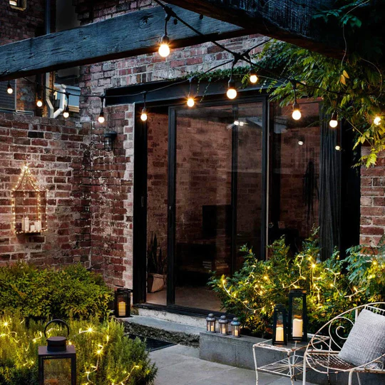 Ghirlanda solara LED 10m 10 becuri S14 filament lumina calda exterior [2]