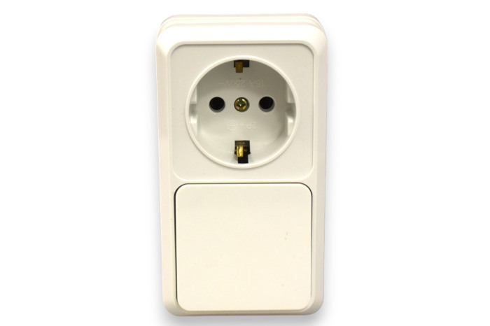 Intrerupator cu priza pe tencuiala YW-18036 - Imagine produs en-gros [4]
