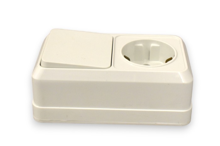 Intrerupator cu priza pe tencuiala YW-18036 - Imagine produs en-gros [3]