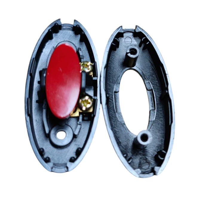 Întrerupător pe fir Atom negru cu buton roșu 250V 2A [2]