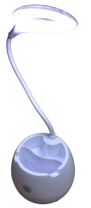 Lampa birou SST-813/ Veioza Led cu acumulator si suport telefon si pixuri alba - Imagine produs en-gros [2]