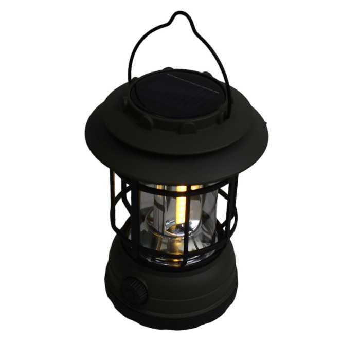 Lampă de camping solara S-27 cu LED  reîncărcabilă prin USB  portabilă retro cablu USB inclus - Imagine produs en-gros [6]