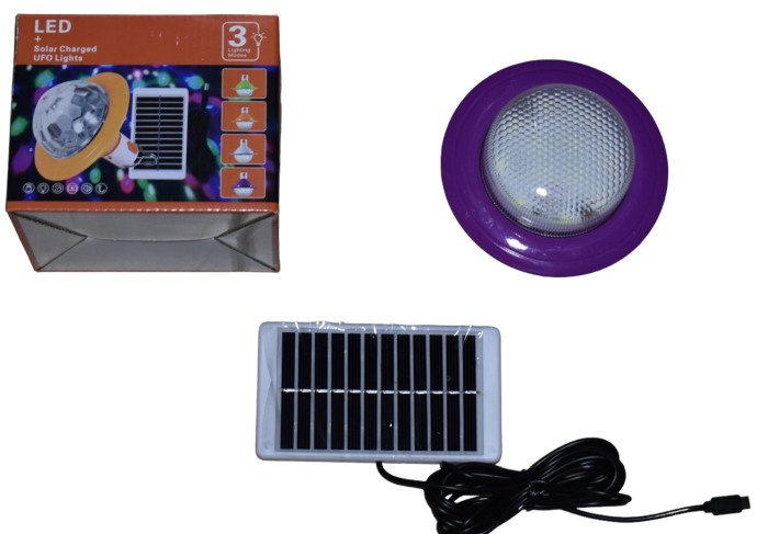 Lampa solara de camping UFO portabila cu  panou detasabil Culoare - mov - Imagine produs en-gros [3]