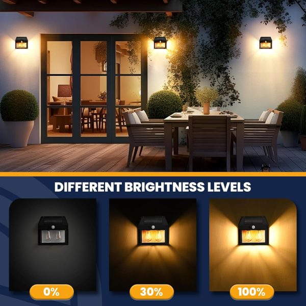 Lampă solara de perete cu senzor de lumina si miscare,YT-666 2W Design tip felinar cu 2 becuri [6]