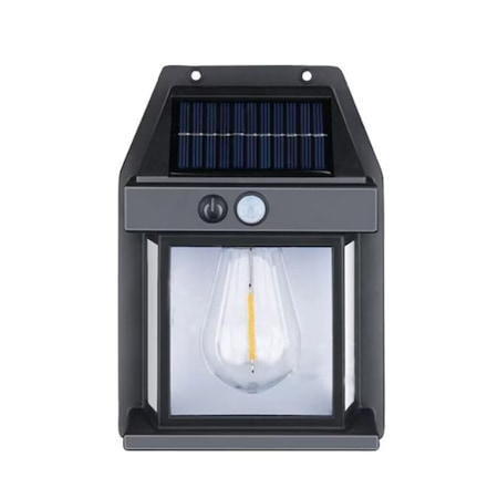 Lampă solara de perete cu senzor de lumina si miscare,YT-888 1W Design tip felinar cu bec - Imagine produs en-gros [6]