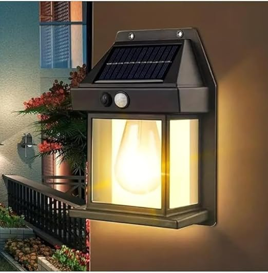 Lampă solara de perete cu senzor de lumina si miscare,YT-888 1W Design tip felinar cu bec - Imagine produs en-gros [3]