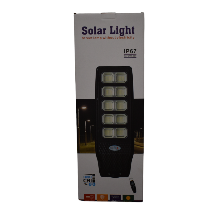 Lampa Solara Stradal JX-99150  500W Iluminat Perimetral  Incarcare Rapida 6500K  Panou 6V 25W  Acumulator 3,2V 20Ah si Telecomanda - Imagine produs en-gros [7]