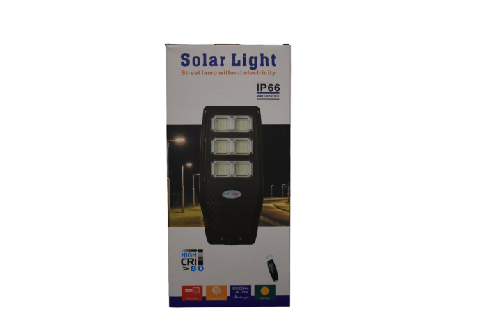Lampa Solara Stradal  JX-9990 300W Iluminat Perimetral  Incarcare Rapida 6500K  Panou 6V 15W  Acumulator 3,2V 12Ah si Telecomanda - Imagine produs en-gros [5]