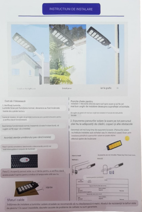 Lampa Solara Stradal JX-999120  400W Iluminat Perimetral  Incarcare Rapida 6500K  Panou 6V 20W  Acumulator 3,2V 18Ah si Telecomanda - Imagine produs en-gros [4]