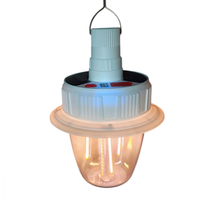 Lampa solara XG-T38, cu acumulator ,3x LED, 57x SMD, 6 led x RGB , functie de incarcare, carlig fixare [3]