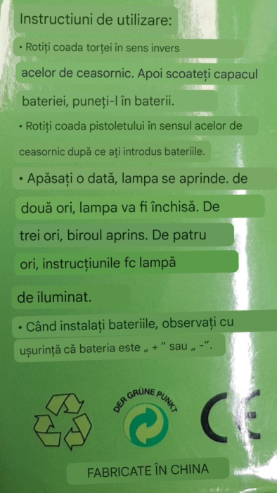 LANTERNA  10-1 CU BATERII GM-2068 - Imagine produs en-gros [2]