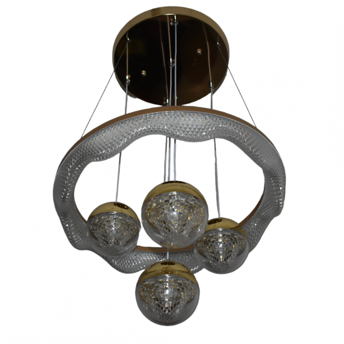 Lustra led ajustabila circulara cu 4 globuri 64W 3000K/4000K/6500K A112 [5]