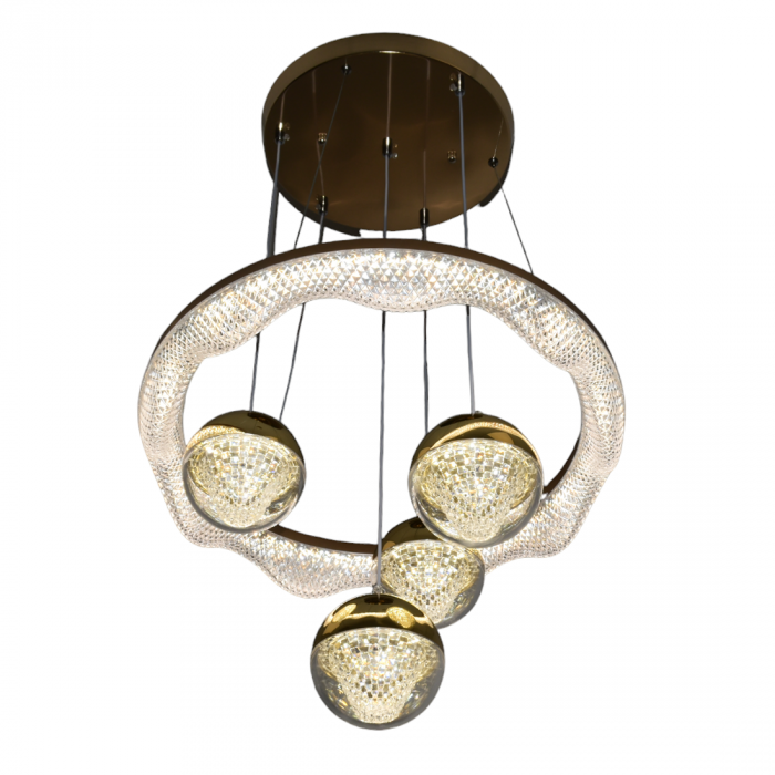 Lustra led ajustabila circulara cu 4 globuri 64W 3000K/4000K/6500K A112 [3]