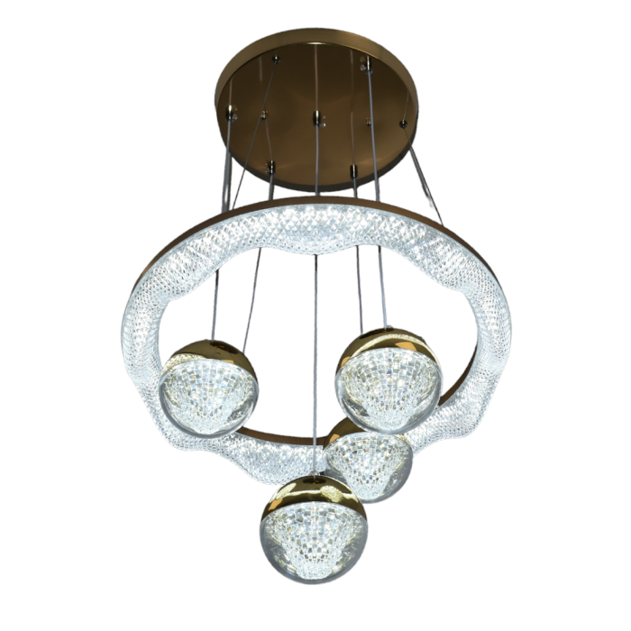 Lustra led ajustabila circulara cu 4 globuri 64W 3000K/4000K/6500K A112 - Imagine produs en-gros [3]