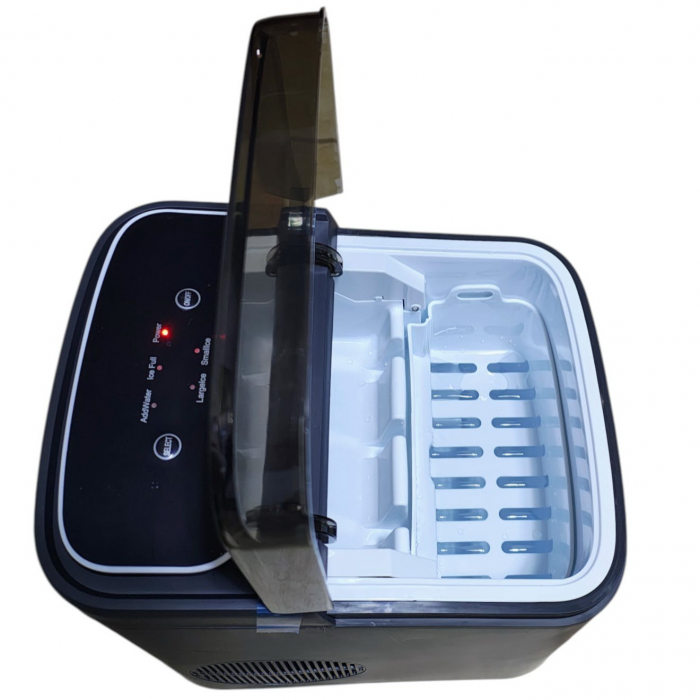 Mașină de făcut cuburi de gheață ZSW-ZB12, 12 kg/zi, rezervor 1.4L, panou tactil, design compact, negru [6]