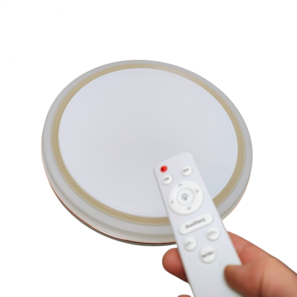 Plafoniera led jad de platina cu telecomanda 48W 35cm  dimabila 3 temperaturi de culoare ajustabile  3000K/4500K/6500K - Imagine produs en-gros [1]