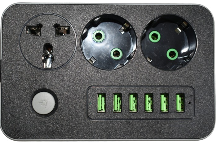 Prelungitor cu priza Schuko T22-1 cu 6 Huburi USB si power switch  2 m - Imagine produs en-gros [3]