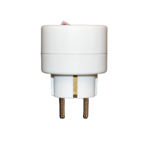 Priza adaptor cu intrerupator simpla 16A, alb [3]