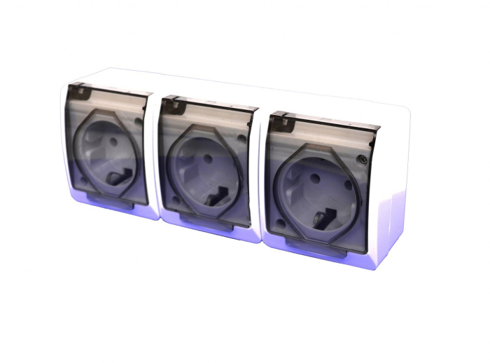 Priza tripla capac transparent [2]